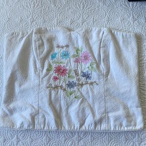 White Floral Embroidery Strapless Top